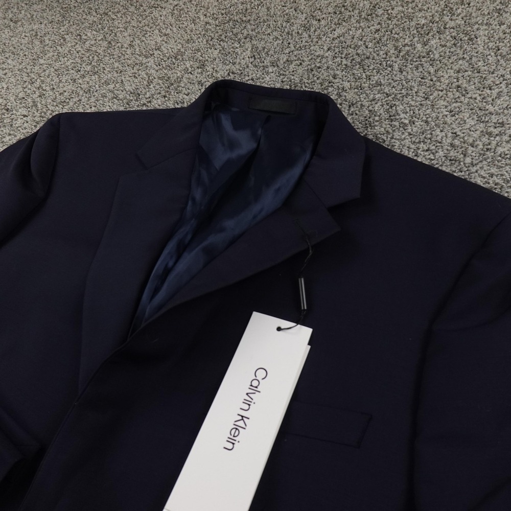 NEW Calvin Klein Blazer Mens 46R Blue Extra Slim Wool Sport Coat Suit Jacket Top